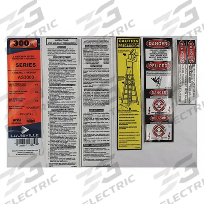 LOUISVILLE Label Kit: For 36Y387/36Y388/36Y389/36Y390/36Y391/36Y392/36Y393 - Material Handling Parts