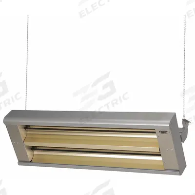 FOSTORIA Electric Infrared Heater: 7300W Watt Output, 480V AC, 1 Phase, Hardwired - Indoor/Outdoor Suspended Infrared Radiant Electric Ceiling Heaters