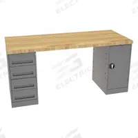 TENNSCO Workbench: Fixed Ht, Butcher Block, 72 in x 30 in, 3,600 lb Overall Load Capacity, Gray (MPN MWB-2-3072M). Key specifications — Brand: TENNSCO.