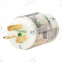 HUBBELL Straight Blade Plug: Hospital Grade, 5-20P, 125V AC, 20 A, 2 Pole, 3 Blade, Clear (MPN HBL8315CTST)