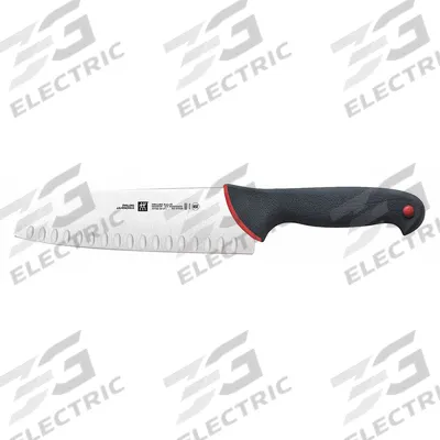 ZWILLING J.A. HENCKELS Knife: Hollow Edge, 7 in Overall Lg, Stainless Steel Blade - Santoku Knives