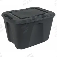 HOMZ Storage Tote: 18 gal, 23 1/2 in x 17 1/2 in x 15 1/2 in, Gray Body, Gray Lid, Not NSF Certified (MPN 6518GRMC.08). Key specifications — Material: Plastic; Edge/Corner Design: Rounded; Body Color: Gray; Lid Color: Gray; Brand: HOMZ; NSF Certified: Not NSF Certified; Nestable: Nesting Capable.