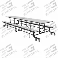 PALMER HAMILTON Cafeteria Bench Table: Gray Glace, Bench Seat, 27 in Overall Ht, 55 in Overall Lg (MPN 19F18273012GB). Key specifications — Tabletop Structural Material: Industrial Grade High Pressure Laminate with Particleboard Core; Tabletop Surface Material: Laminate.