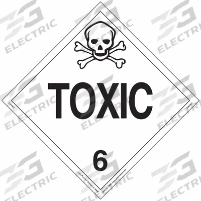LABELMASTER Toxic Placard: Toxic, 10 3/4 in x 10 3/4 in, 10 3/4 in Label Ht, Vinyl - Class 6: Toxic, Poison Inhalation & Infectious Substances