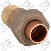 NIBCO Sweat Fitting Union: 3/4 in CTS x 3/4 in Pipe, Cup x MNPT, Cast Copper (MPN U7334-3/4)