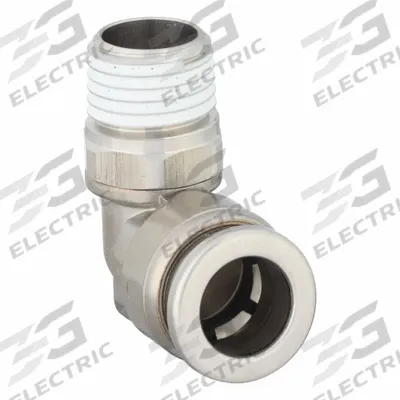 SMC Push-Fit Elbow Fitting: 10 mm OD x 1/4 in OD Size, Push-to-Connect x BSPT - Stainless Steel Tube Fittings