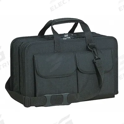 PLATT Tool Bag: 18 1/2 in W x 6 in D x 6 1/4 in H, Black, Nylon, 49 Pockets - Nylon Wide-Mouth Tool Bags