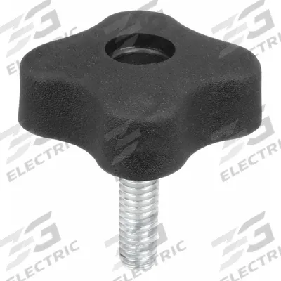 INNOVATIVE COMPONENTS Hand Knob: 4 Point, Plastic w/ Steel Thread, 1/4"-20 Thread - 4-Arm Knobs with Threaded Stud