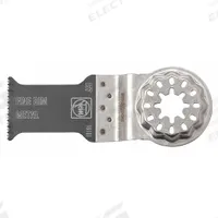 FEIN Oscillating Tool Blade: 1 3/16 in Blade Wd, 3 13/16 in Overall Lg, Bi-Metal, 1 Pieces (MPN 63502157260). Key specifications — attr1097473: GFRP; attr1097476: FEIN; attr1097456: Plunge Cutting.