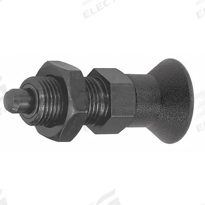 KIPP Indexing Plunger: Nonlocking, Steel, M8x1 Thread - Nonlocking Pull-Knob Indexing Plungers with Jam Nut