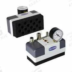 SCHMALZ Large Area Vacuum Gripping System: FQE Xc, 16 Suction Cells, 2 Ejectors, 120 mm Overall Lg (MPN 10.01.44.00370). Key specifications — attr1015376: 10.01.44.00370; attr1015378: Normally Open; attr1015388: Foam.