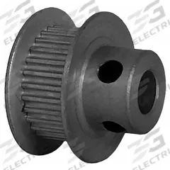DAYTON Timing Pulley: Modified Curvilinear, Fixed, For GT Timing Belt Section, For 6 mm Belt Wd (MPN 28-2P06-6FA3). Key specifications — Brand: DAYTON; Finish: Clear Anodized; For Belt Series: Powerhouse®.