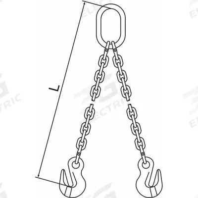 PEWAG Chain Sling: 9/32 in Chain Trade Size, 120 Chain Grade, Grab Hook, Steel - Grade-120 Double-Leg Chain Slings