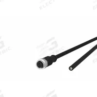 Sensor Cable: M12 Male Straight X Free End, 4 Pins, Black, PUR, 5 m Cable Lg, 4 A Max Current (A) (MPN 142MCA20050). Key specifications — Cable Jacket Color: Black; End 1 Gender: Male; End 1 Mounting Orientation: Straight; End 2 Connection Type: Free End; IP Rating: IP6X; Brand: METZ CONNECT; Wire Size: 22 AWG/42 AWG; Cable Jacket Material: PUR.