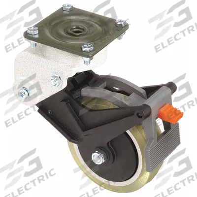 APPROVED VENDOR Plate Caster: Shock-Absorbing, Swivel, Polyurethane, 4 in Wheel Dia - Quiet-Roll Shock-Absorbing Plate Casters