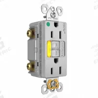 LEGRAND GFCI: Hospital Grade, Duplex, 5-15R, Gray, GFCI, 125V AC, 15 A, 2 Pole / 3 Wire (MPN 1597HGTRPIAMBGRY)