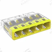 WAGO Push-In Wire Connector: 2773 Series, 5 Port, 20 AWG – 12 AWG Solid Wire Size Range, 32 A, 600 V (MPN 2773-405/K000-0008). Key specifications — Series: 2773; Manufacturer Part Number: 2773-405/K000-0008; Brand: WAGO.