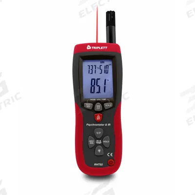 TRIPLETT Psychrometer with Infrared Thermometer: Onboard, 10.1 in x 3 in x 2 in - Infrared Temperature & Humidity Meters
