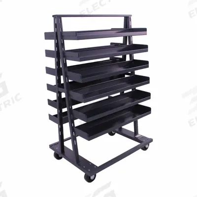 VALLEY CRAFT A-Frame Cart: 2,500 lb, 12 Shelves, Gray, 38 in L x 30 in W x 63 in H - Preconfigured Tray Carts