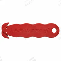 KLEVER Safety Cutter: 4 5/8 in Overall Lg, Contoured Handle, Textured, Stainless Steel, Red, 10 PK (MPN KCJ-1SSRX). Key specifications — attr307620: Red; attr307617: Contoured; attr307618: Textured; attr307619: Stainless Steel; attr307627: NSF Certified; attr324885: KLEVER.