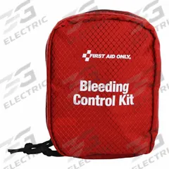 FIRST AID ONLY Bleeding Control Kit: Fabric Bag, 1 People Served, 7 Components (MPN 91520). Key specifications — Brand: FIRST AID ONLY; Wound Dressings Included: Windlass Tourniquet; Housing Material: Fabric.