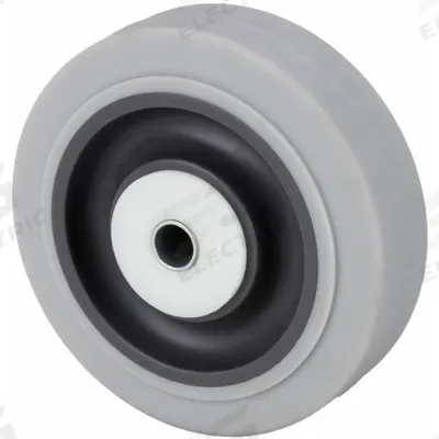 APPROVED VENDOR Caster Wheel: 4 in Wheel Dia., 1 1/4 in Wheel Wd, Rubber, 300 lb Load Rating - Nonmarking Rubber Tread on Plastic Core Wheels