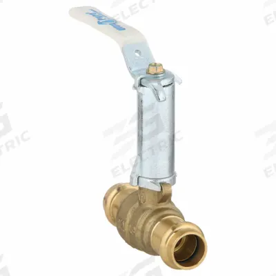 MILWAUKEE VALVE Manual Two-Way Ball Valve: 1/2 in, Brass, Straight, Press x Press - Brass Ball Valves with Extended Height Handle