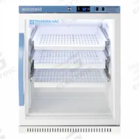 ACCUCOLD Vaccine Refrigerator: 6 cu ft, Upright, 2°C to 8°C, 24 3/8 in Overall Dp, Swing, 1 Doors (MPN ARG6PVDR). Key specifications — Door Opening Style: Right; Color: White; Alarm Type: Door Ajar; Manufacturer Part Number: ARG6PVDR; Brand: ACCUCOLD; Product Type: Vaccine Refrigerator; Door Type: Swing; Refrigerant Type: R-600a.