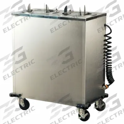 LAKESIDE Plate Dispenser Cart: Heated, 12 in Plate Size, 39 1/8 in Overall Ht - Adjustable Heated Plate Dispenser Carts