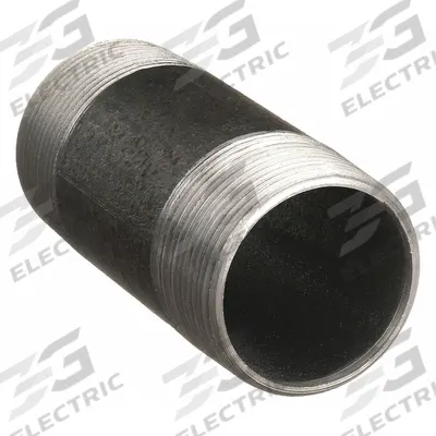 BECK Pipe Nipple: 1/4 in Nominal Pipe Size, 4 in Lg, Schedule 40, Black Anodized Steel - Schedule 40 Right Hand/Left Hand Low Pressure Nipples