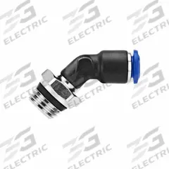 AIGNEP Swift Fit Push To Connect Fitting: 3/8 in OD x 1/2 in Pipe Size, Nylon, 46 mm Overall Lg (MPN 85170-06-08). Key specifications — Brand: AIGNEP; Color: Black/Blue; Thread Size A: 1/2.