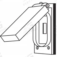HUBBELL KILLARK Weatherproof Cover: Copper-Free Aluminum, FCL-GF/FST/FZ, Toggle Switches, 1 Gangs (MPN FCLT). Key specifications — Brand: HUBBELL KILLARK; Color: Gray; Compatible with Product Type: Toggle Switches; Compatible with Series: FZ; Mounting Orientation: Horizontal or Vertical.