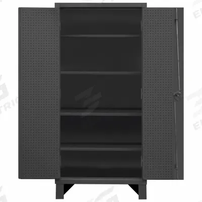 DURHAM MFG Pegboard Cabinet: 48 in x 24 in x 78 in, Swing Handle & Padlock Hasp - Industrial Shelf Cabinets with Pegboards