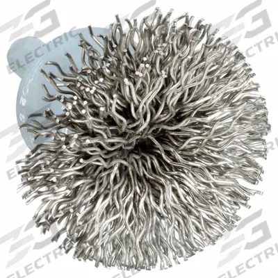 WEILER Flared End Brush: Crimped Stainless Steel, 1 1/2 in Dia, 0.02 in Fill Dia - Flared Light-Cleaning Brushes for Stainless Steel