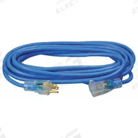 SOUTHWIRE Extension Cord: Outdoor Use, 25 ft Lg, Outlet, 5-15P, 14/3, SJTW, Blue, Single Connector (MPN 2467SW8806). Key specifications — Brand: SOUTHWIRE; Temperature Rating: -58° to 140°F; NEMA Plug Configuration: 5-15P.