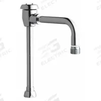 CHICAGO FAUCETS Spout: Spout, Gooseneck, Swivel Spout, Brass, Polished Chrome, Laminar, UNEF (MPN GN8BVBE2-2JKCP). Key specifications — Includes: Mounting Hardware; Product Type: Spout; Spout Style: Swivel; Body Material: Brass; Color/Finish: Polished Chrome; Brand: CHICAGO FAUCETS.