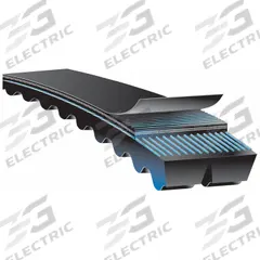 GATES Banded Cogged V-Belt: BX74, 3 Ribs, 77 in Outside Lg, 2 5/32 in Top Wd, 13/32 in Thick (MPN 3/BX74)