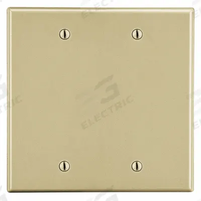 HUBBELL Wall Plate: Blank, 2 Gang, Ivory - General Purpose Wall Plates