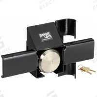 RANGER LOCK Padlock Guard with Lock: Steel, Black, 12 in Guard Lg, 3 1/2 in Guard Wd (MPN RDDC-HP). Key specifications — attr1312270: Steel; attr1312279: RANGER LOCK.