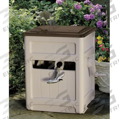SUNCAST Garden Hose Reel: 225 ft (5/8 in I.D.), 15 in Reel Dia, Tan - Hand-Crank Garden Hose Reel Cabinets