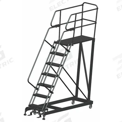 BALLYMORE Mobile Work Platform: 5.8 ft Platform Ht - Max, 24 in x 48 in, Steel - Manual-Lock Rolling Single-Access Platforms