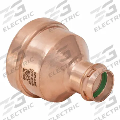 QUICKFITTING SUREPRESS Crimp Coupling: Straight, 2 1/2 in CTS x 1 in CTS size - Plumbing Copper & Bronze Press Tube Fittings with Seal Window