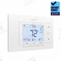 EMERSON Low Voltage WiFi Thermostat: Heat and Cool, White, 7-Day/Fully Customizable, Push Button (MPN 1F87U-42WF). Key specifications — Application: Heat and Cool; Housing Color: White; Programming Capability: Fully Customizable; Terminal Designations: Y2; Smart Capabilities: Smart Alerts; Humidification Control: Yes; Brand: EMERSON; Control Type: Push Button.
