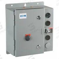 EATON NEMA Magnetic Motor Starter: Non-Reversing, 3 Poles, NEMA Size 2, 45 A, 24V AC Coil (MPN ECN0522TAA-R63/DL30). Key specifications — attr211388: EATON; attr951451: 1NO/1NC; attr951453: 24V AC; attr951489: Three; attr984425: 1NO/1NC; attr984429: Pilot Light; attr997361: None (Not Applicable to Electronic Overloads).