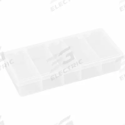 FLAMBEAU Compartment Box: 3 1/2 in x 7 in x 1 3/8 in, Clear - Small Parts Compartmented Boxes with Fixed Dividers
