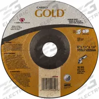 APPROVED VENDOR Depressed Center Grinding Wheel: Type 27, 6" x 1/4" x 7/8", Aluminum Oxide, 24 Grit (MPN 05539502849). Key specifications — Series: Carbo Gold; Brand: APPROVED VENDOR.