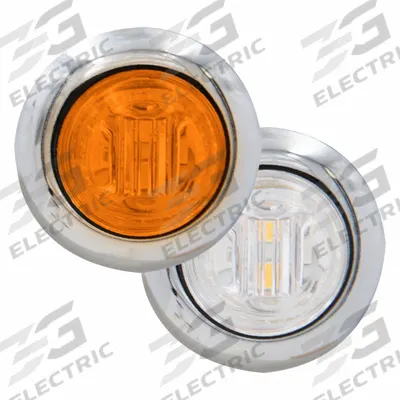 MAXXIMA Clearance Marker Light: Clearance Light, LED, Round, Surface Mount, Amber/White - Marker Lights