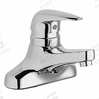 CHICAGO FAUCETS Low Arc Bathroom Faucet: 420, Cast Brass, Polished Chrome Finish - Centerset Handle Bathroom Faucets