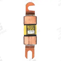 BUSSMANN Forklift Limiter Fuse: ALS Series, Bolt-On, Gen Purpose, 250 A, 48 V DC, Non-Indicating (MPN ALS-250B). Key specifications — Brand: BUSSMANN; Series: ALS.