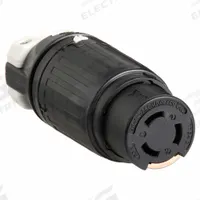 HUBBELL Locking Connector: Non-NEMA, Black/White, 250V DC/600V AC, 50 A Current Rating, 3 Poles (MPN HBL7764C). Key specifications — Brand: HUBBELL.